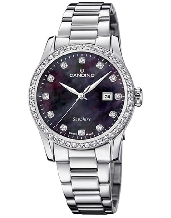 Candino Candino Elegance C4740/5  C4740/5 кварцевые женские часы фиолетовый циферблат, браслет нержавеющая сталь — вид спереди